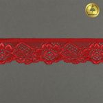 Кружево эластичное (стрейч) 30 мм, L839, цв.SD163 красный уп.50м, Kruzhevo