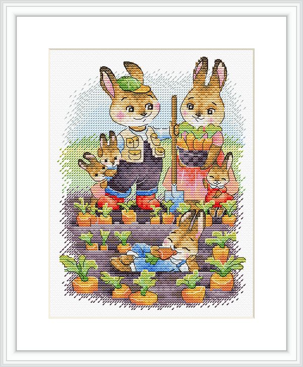 Набор для вышивания нитками МП Студия М-768, Семейный огород, 19х14 см