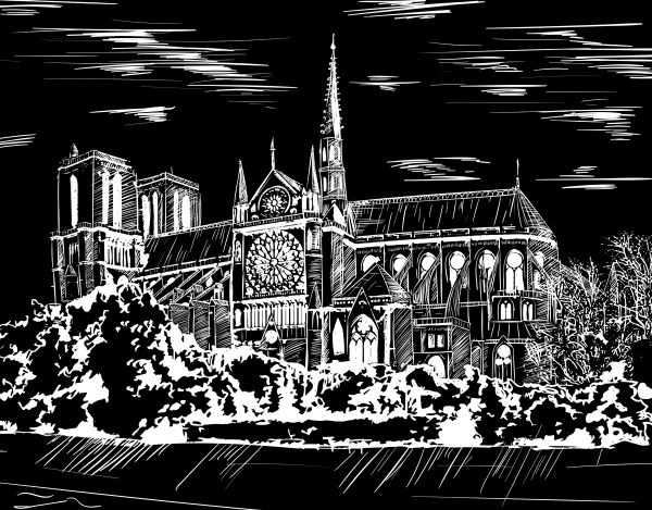 Набор для творчества Гравюра 20х25.5 см, №21 Нотр-Дам (серебро), Hobbius SGHK