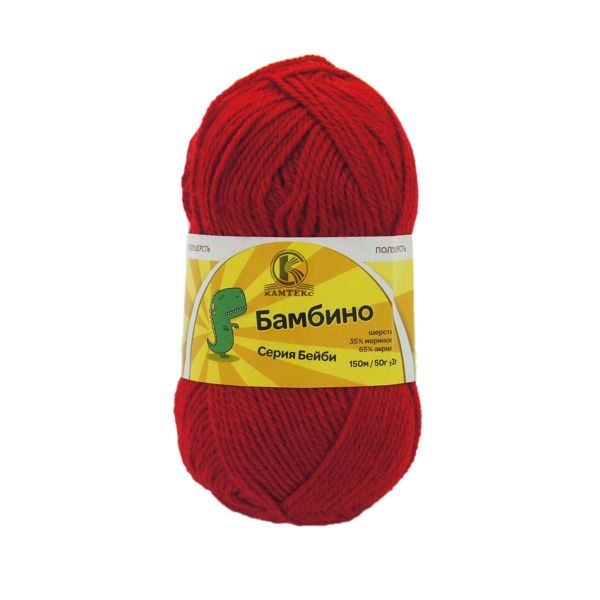 Пряжа Камтекс Бамбино / уп.10 мот. по 50 г, 150 м, 046 красный