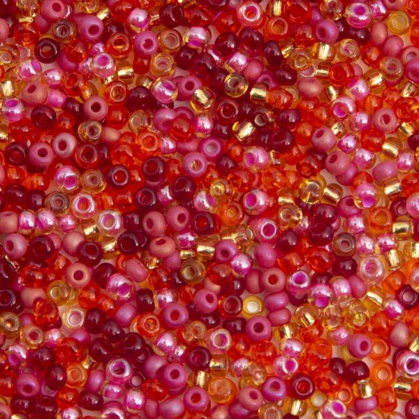 Набор бисера Preciosa 10/0 (2.3 мм), 20 г, 5 цветов, ассорти №5, красный