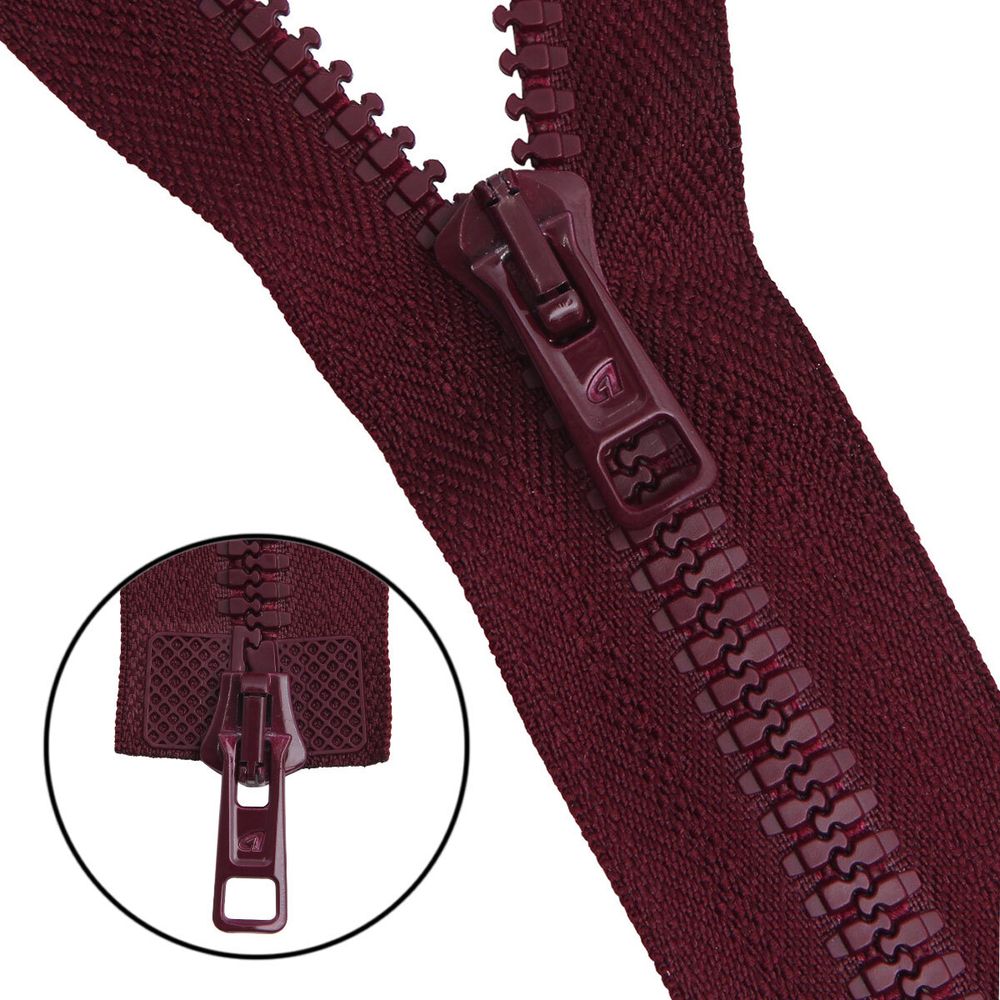 Молния трактор Arta Т6 (6 мм) 2 зам., разъем., 100 см, цв. 033 т.бордовый, уп.5 шт