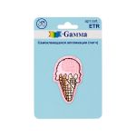 Самоклеящаяся аппликация (патч) №02, 1 шт, 01-211 Мороженое-рожок 3.1х4.9 см, Gamma ETR