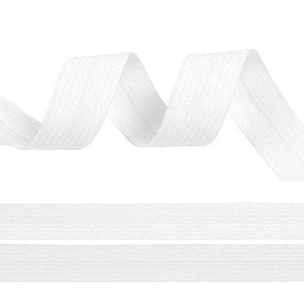 Резинка бельевая (окантовочная) блестящая 16.0 мм / 100 метров, вязаная, F101 белый