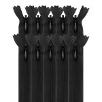 Молния потайная (скрытая) Т3 (3 мм) 1 зам., н/раз., 30 см, черн, 31250 / 30, 10 шт