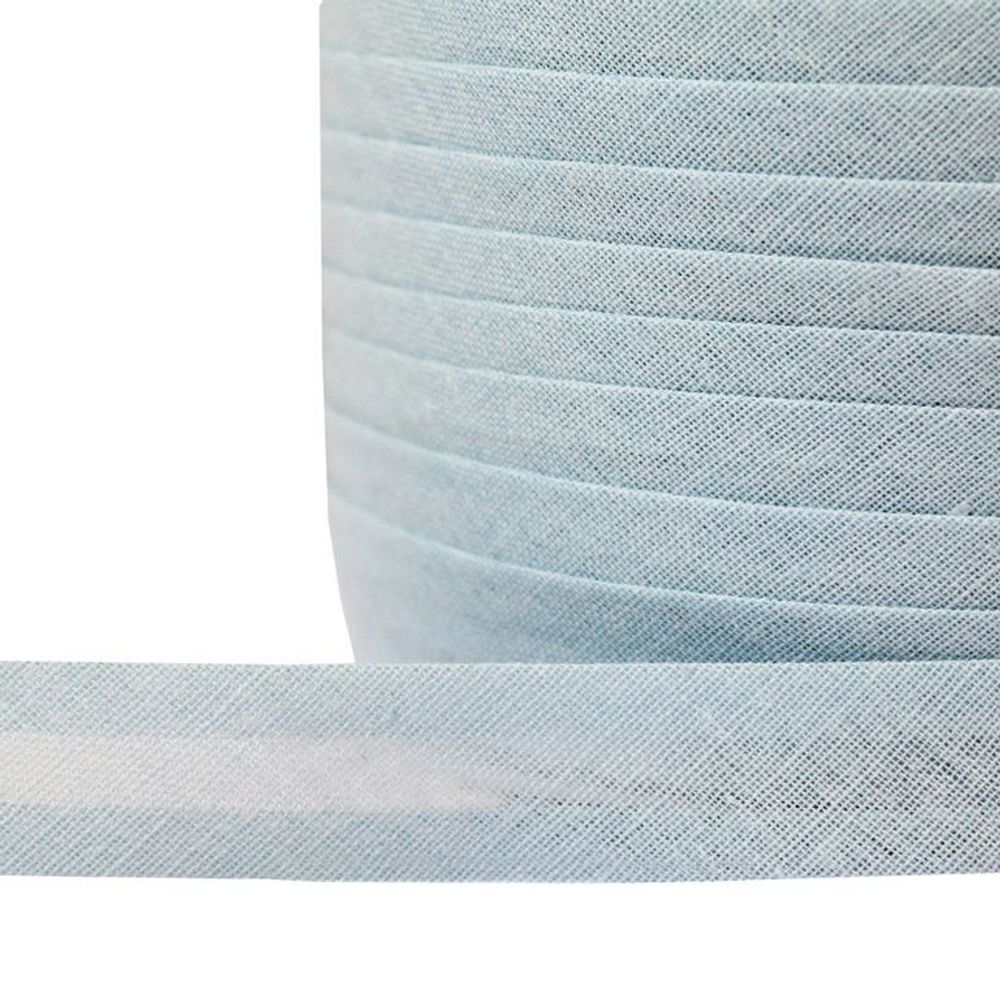 Косая бейка хлопковая 15 мм / 132 метра, BS, ≈2.48 г/м², F184 св.голубой