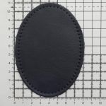 Заплатки пришивные из кожи, овал 8х10,9см с перфорацией, 2 шт, 100% кожа, 05 темно-синий, 9124