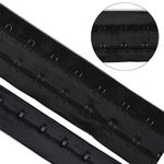 Застежки для бюстгальтера текстильные на мягкой ленте (2 ряда) 40 мм / 45.7 метра, шаг 15 мм, 01 черный