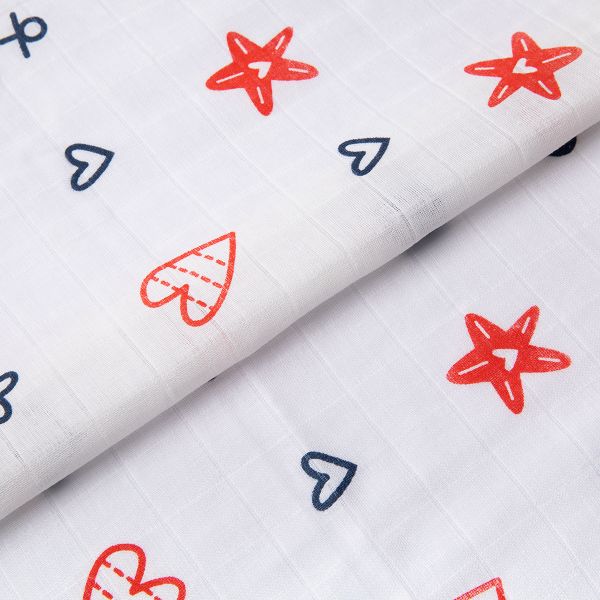 Ткань муслиновая 105 г/м², в нарезке 100х125 см, 15-морская, Peppy