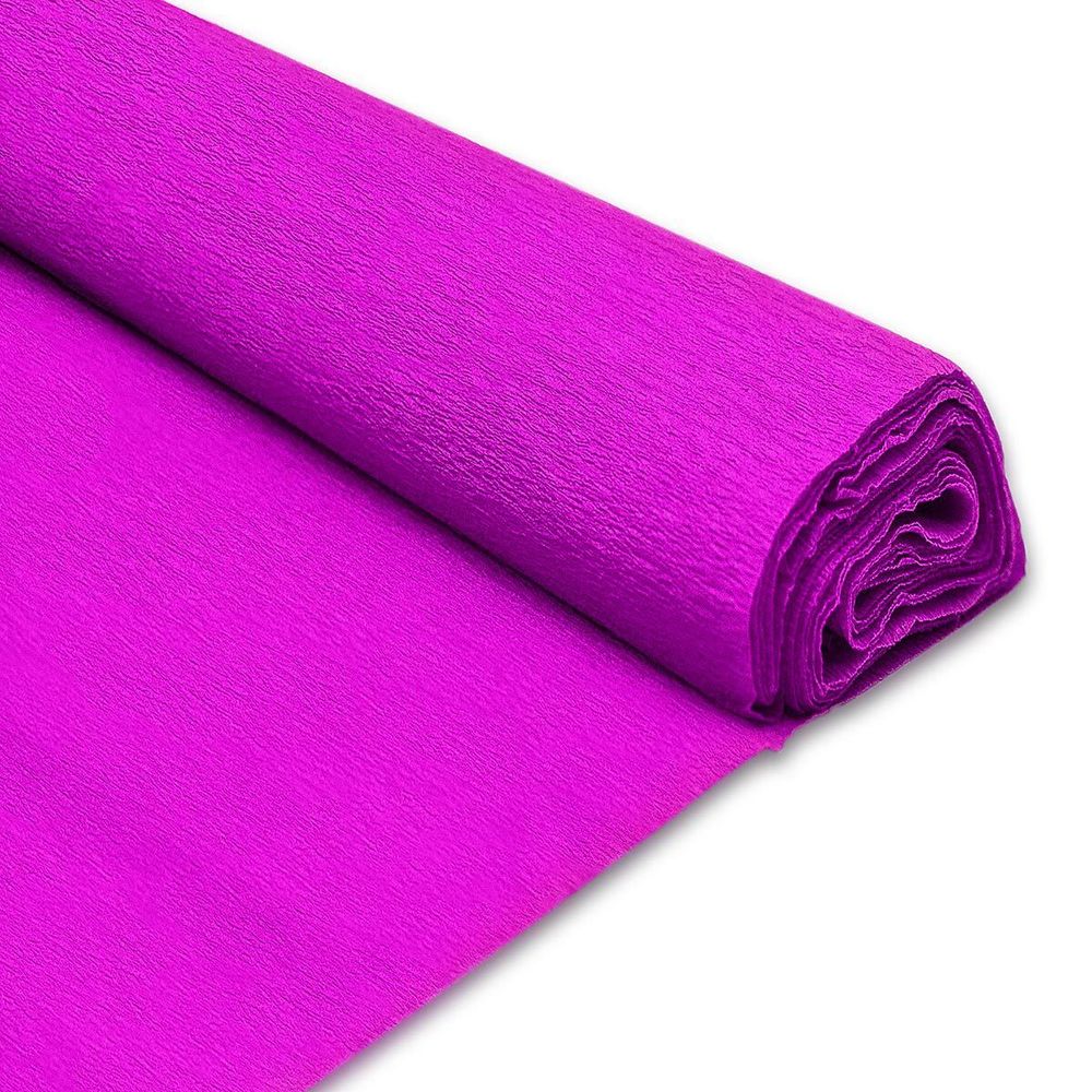 Набор цветной креповой бумаги для декоративных работ, 50х200cм, растяжение 20%, плотность 17г/м3,10шт, цикламен, 89481