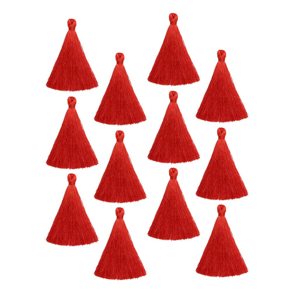 Кисти шторные 65.0 мм, декоративные, п/э, красный, уп.12 шт