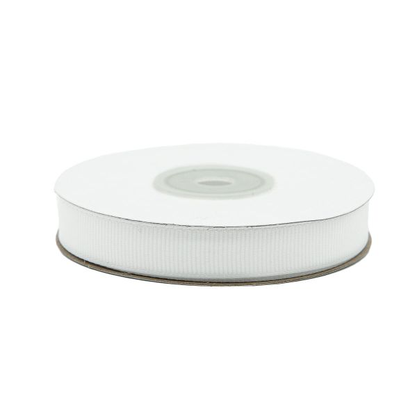 Лента репсовая (в рубчик) 12.0 мм, 18.28м, (аналог 7702720) (001 белоснежный)