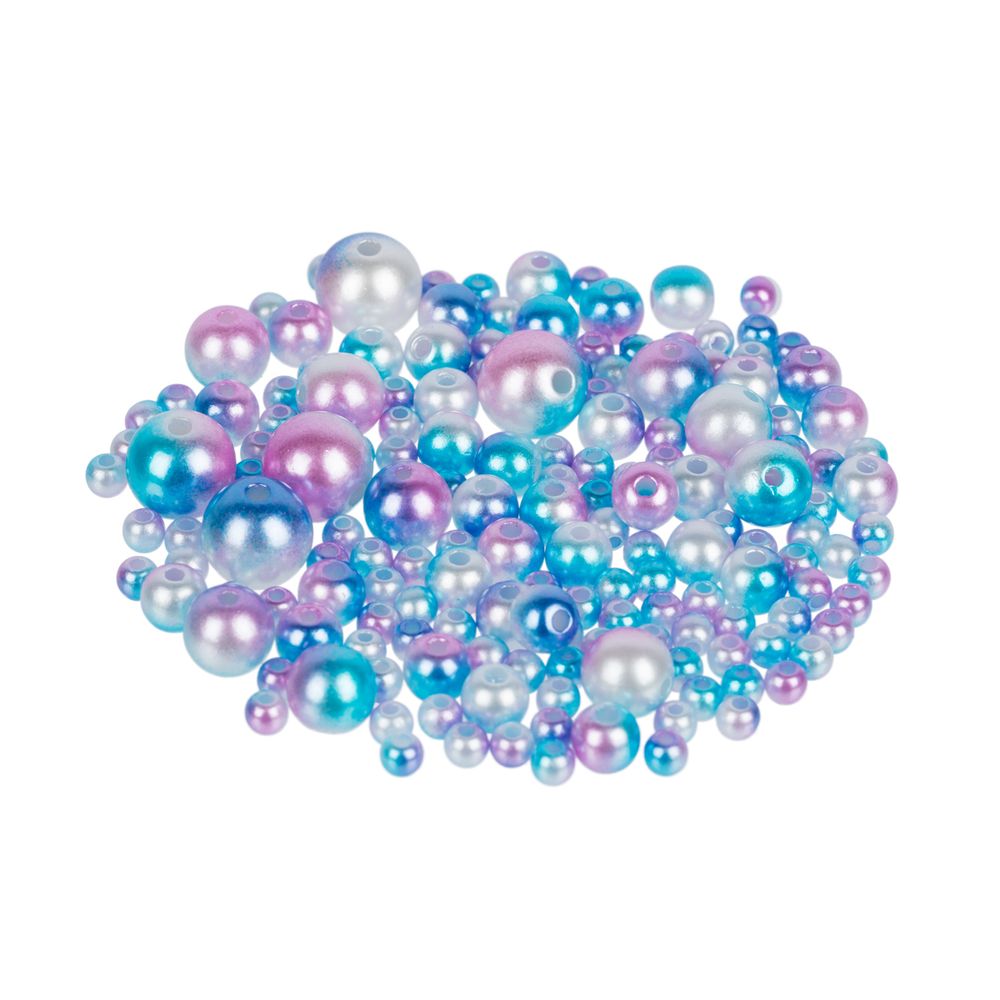 Бусины пластик ⌀4, 6, 8, 10 мм, 100±2 г, №04 ассорти, Zlatka PBBM-01