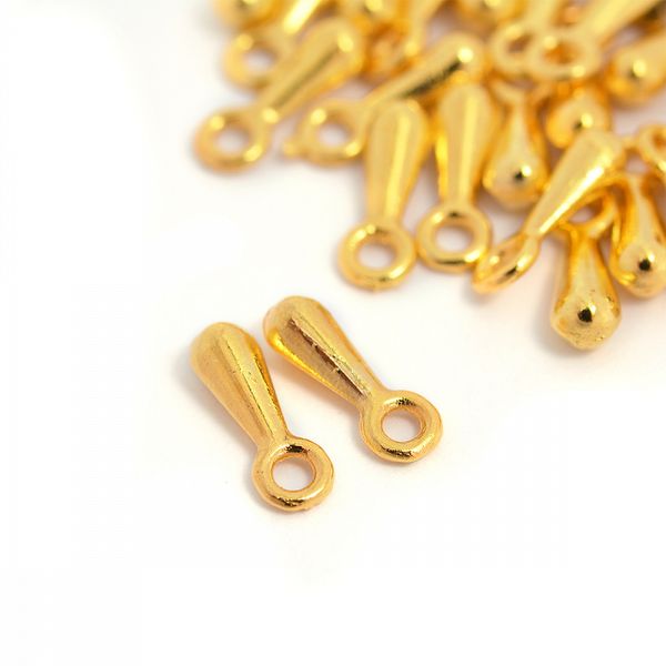 Наконечник для шнура металл 7х3 мм, цв. золото, MH.111942-1, уп.200 шт