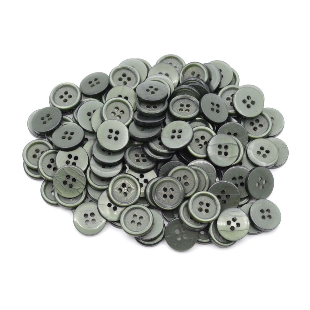 Пуговицы 4 прокола 24L (C190 т. оливковый), 0314-2065A, 144 шт