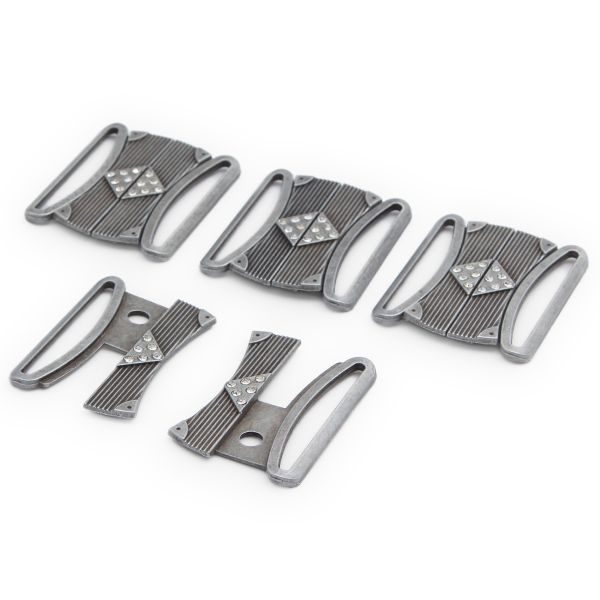 Пряжка ременная металл 40 мм (черное серебро), 4 шт