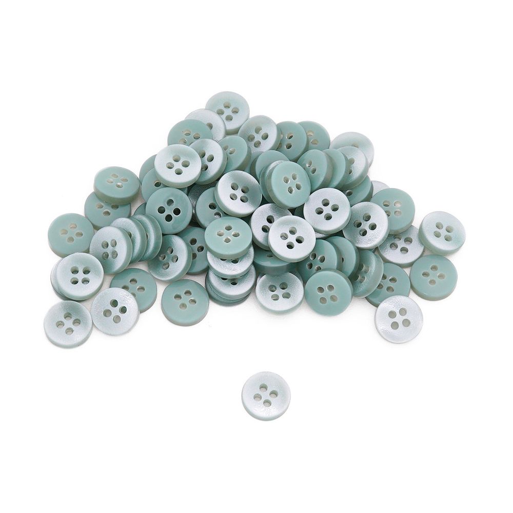 Пуговицы 4 прокола 18L=11 мм, пластик, col.06 зеленый, 72 шт, CN2842