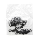 Карабин металл 10.0 мм (33х14 мм), черная резина, 10 шт