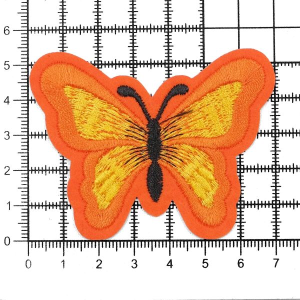 Термоаппликация Бабочка, 5.4х7см, Hobby&Pro (оранжевый)