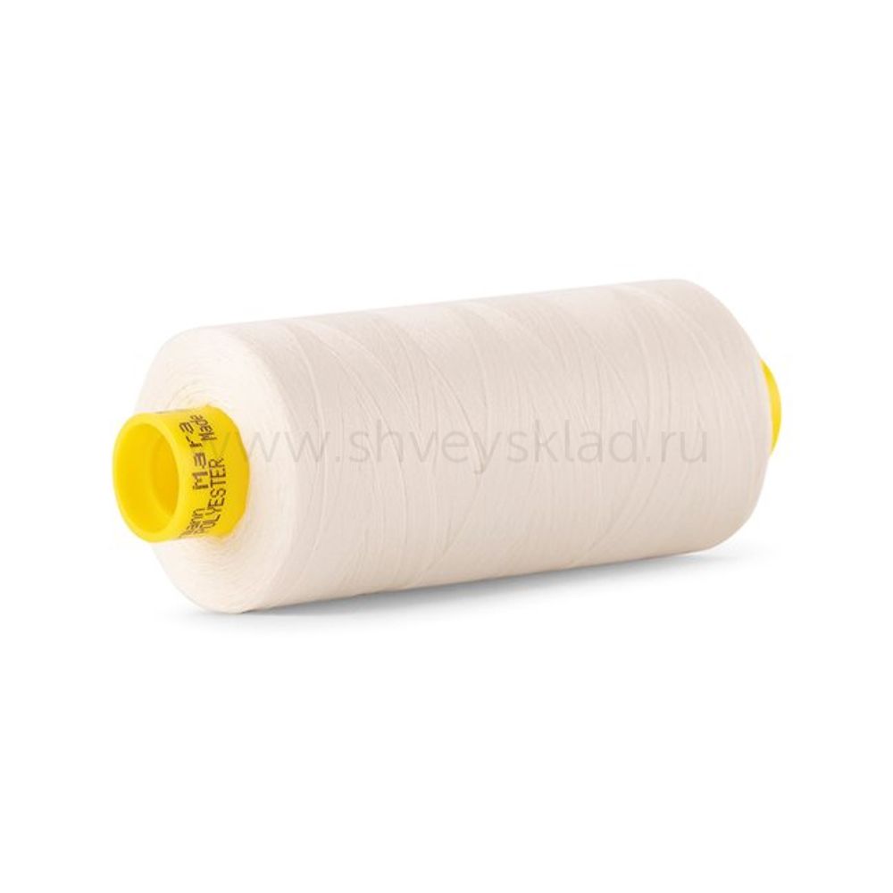 Нитка особо тонкая Gutermann Mara №150 (150/2), 1000 м, 3/713953, цв. 001 молочный (сумрачно-белый), 1 катушка