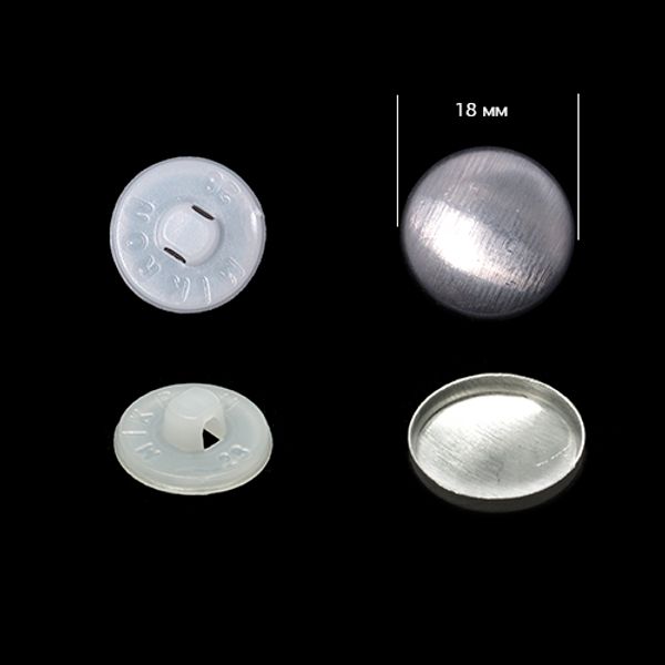 Заготовки для обтяжки пуговиц №28 (18мм) ножка - пластик цв. белый уп. 500 шт