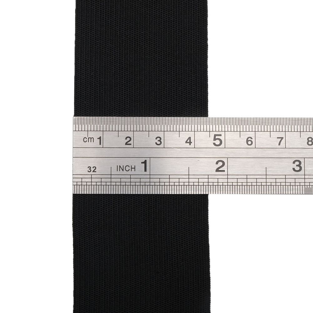 Резинка вязаная 45.0 мм / 25 метров, 4.1 г/см, эластичность 220%, черный, ТВ-45