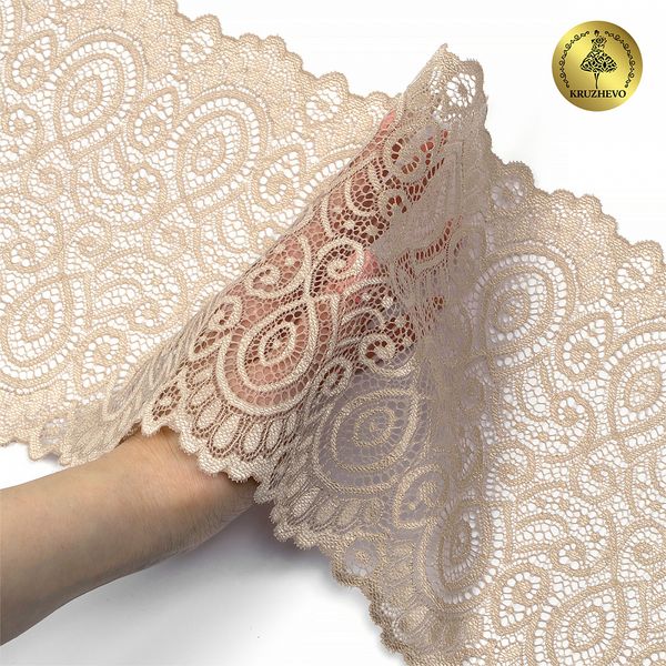 Кружево бельевое эластичное 180 мм / 120 м, L1351 цв.L168 серебристый пион, Kruzhevo