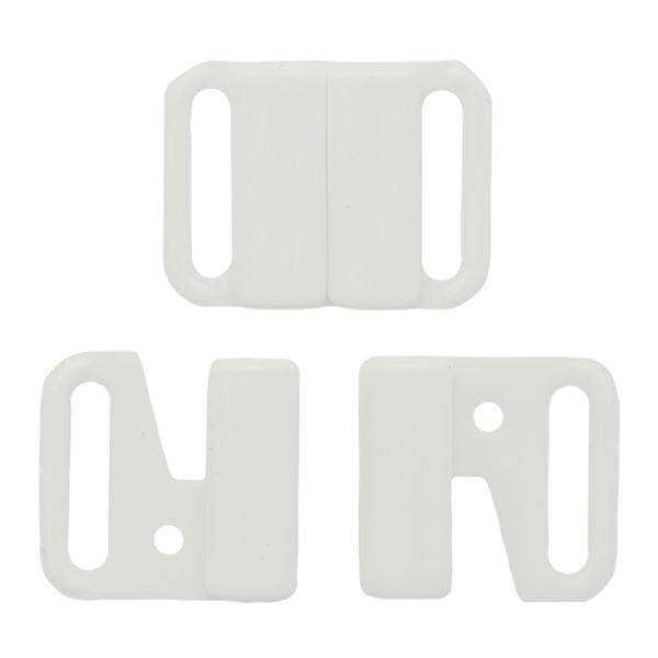 Застежки для купальника (бикини) пластик 12.0 мм, 100 шт, белый, Протос