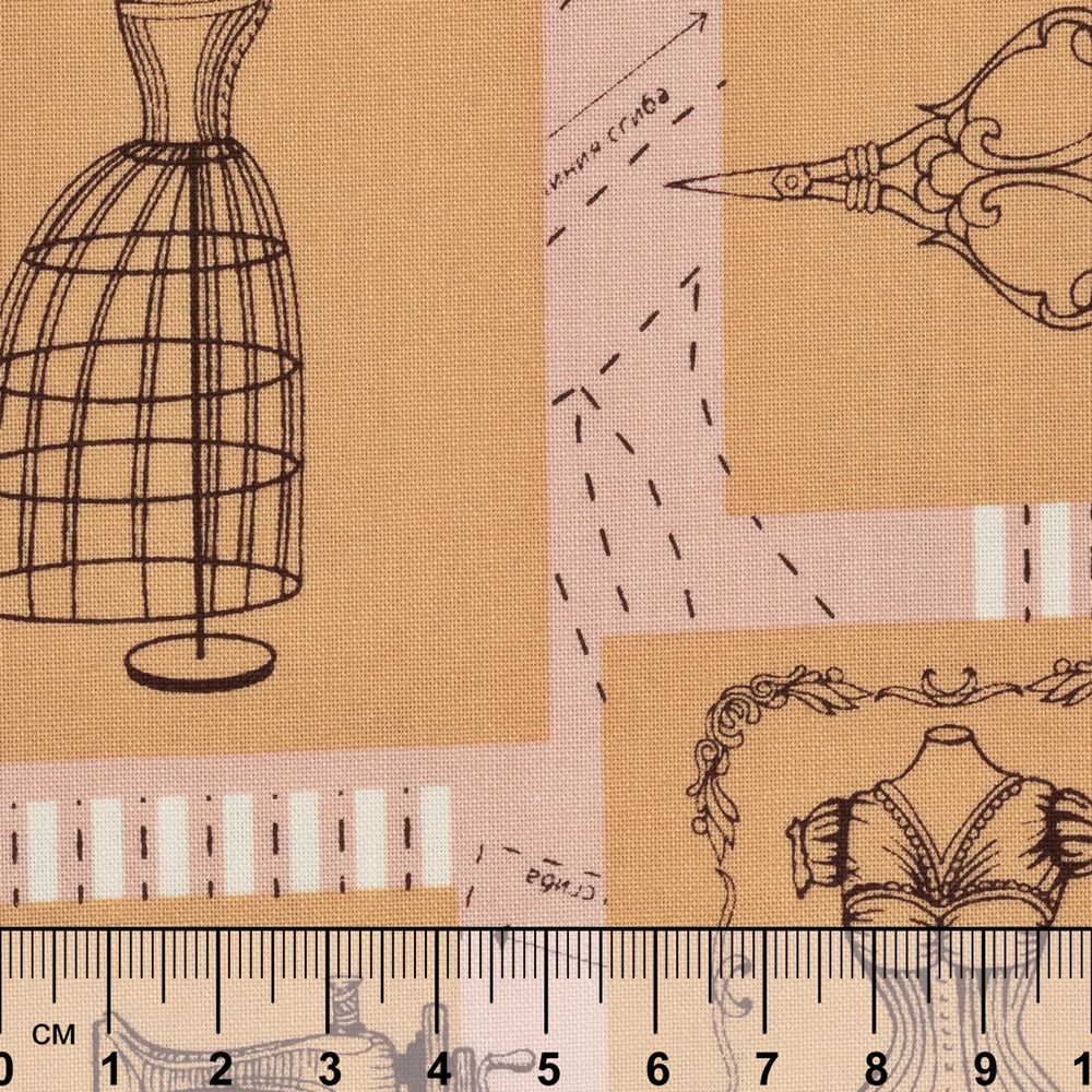 Ткань для пэчворка Peppy Век моды панель, отрез 60х110 см, 146 г/м², ВМ-02 розовый, Peppy