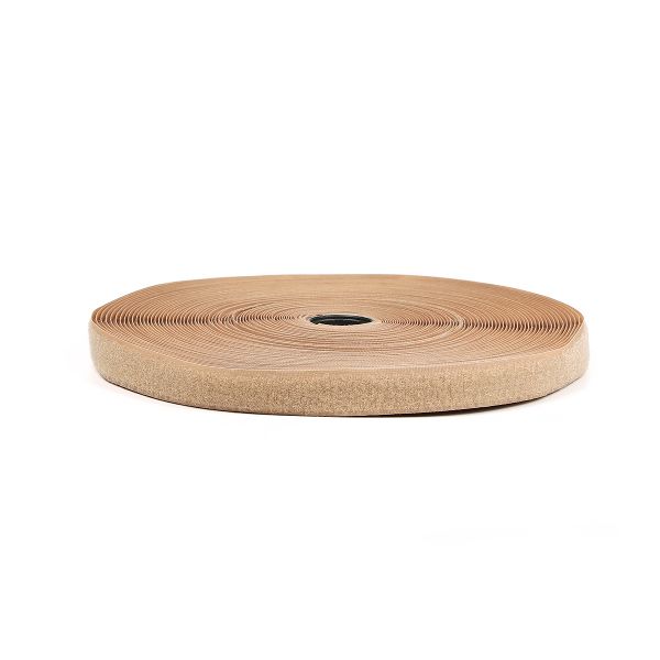 Лента контактная липучка (велкро) пришивная 20 мм / 25 метров, т.бежевый /петля/, кач.