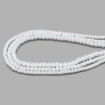 Бусины стекло ⌀2 мм, 3 мм, 4 мм, граненые, рондели, 3 нити по 38±1 см, микс, Astra&Craft, 49 белый