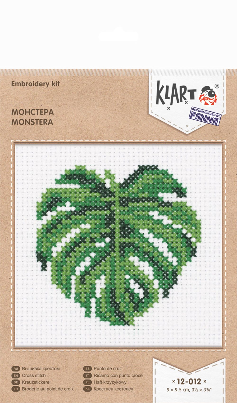 Набор для вышивания нитками Klart, Монстера