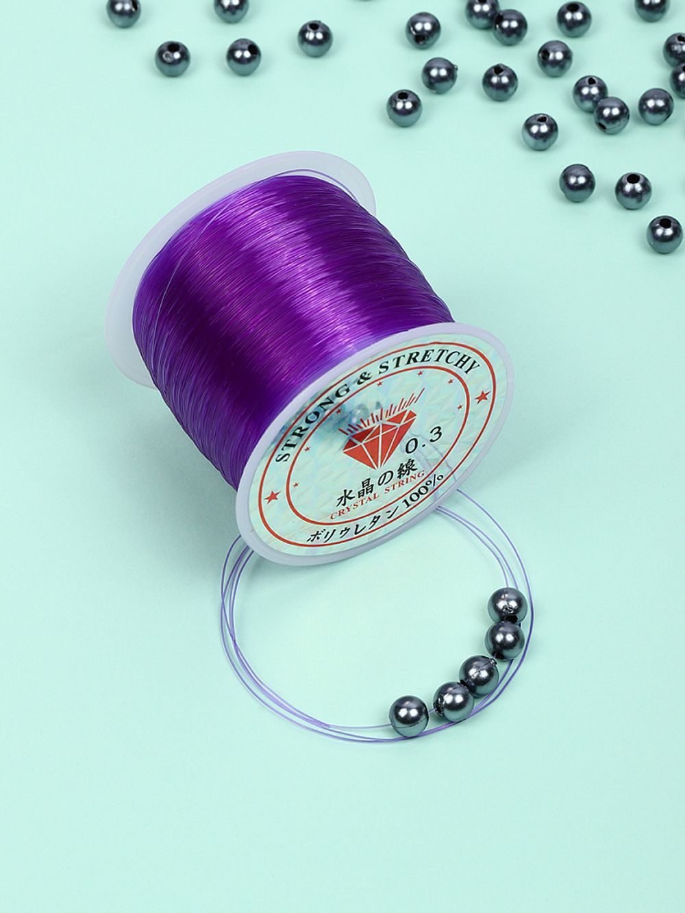 Нить-леска 0.3 мм, 100 м, цв. фиолетовый