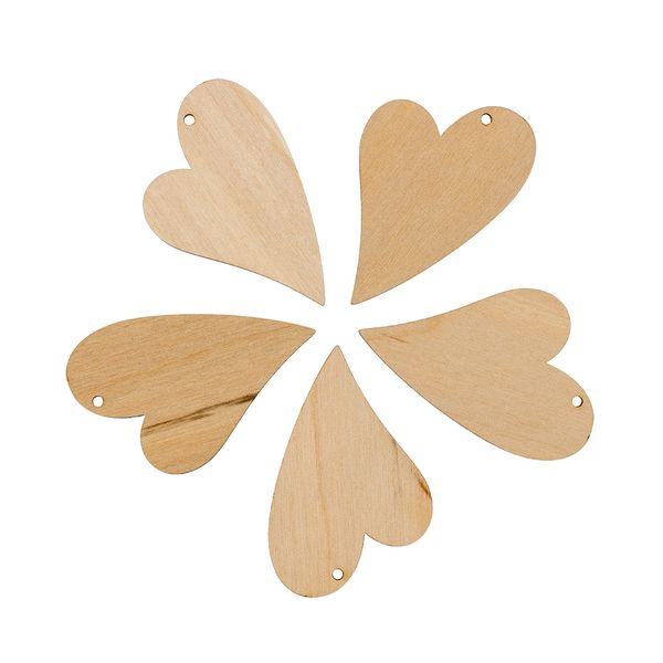 Заготовка из фанеры Набор подвесок 5х5х0.3 см, Сердечки (5.5см) 5 шт, Mr.Carving, БА-34