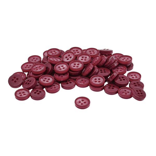 Пуговицы 4 прокола 18L (11мм), пластик (col.10 бордовый), CB_M-57, 72 шт