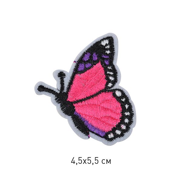 Термоаппликация Бабочка 4,5х6,5см, розовая, 10 шт