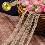 Кружево вязаное (тесьма) 10 мм / 10 метров, цв.36 св.бежевый, Kruzhevo