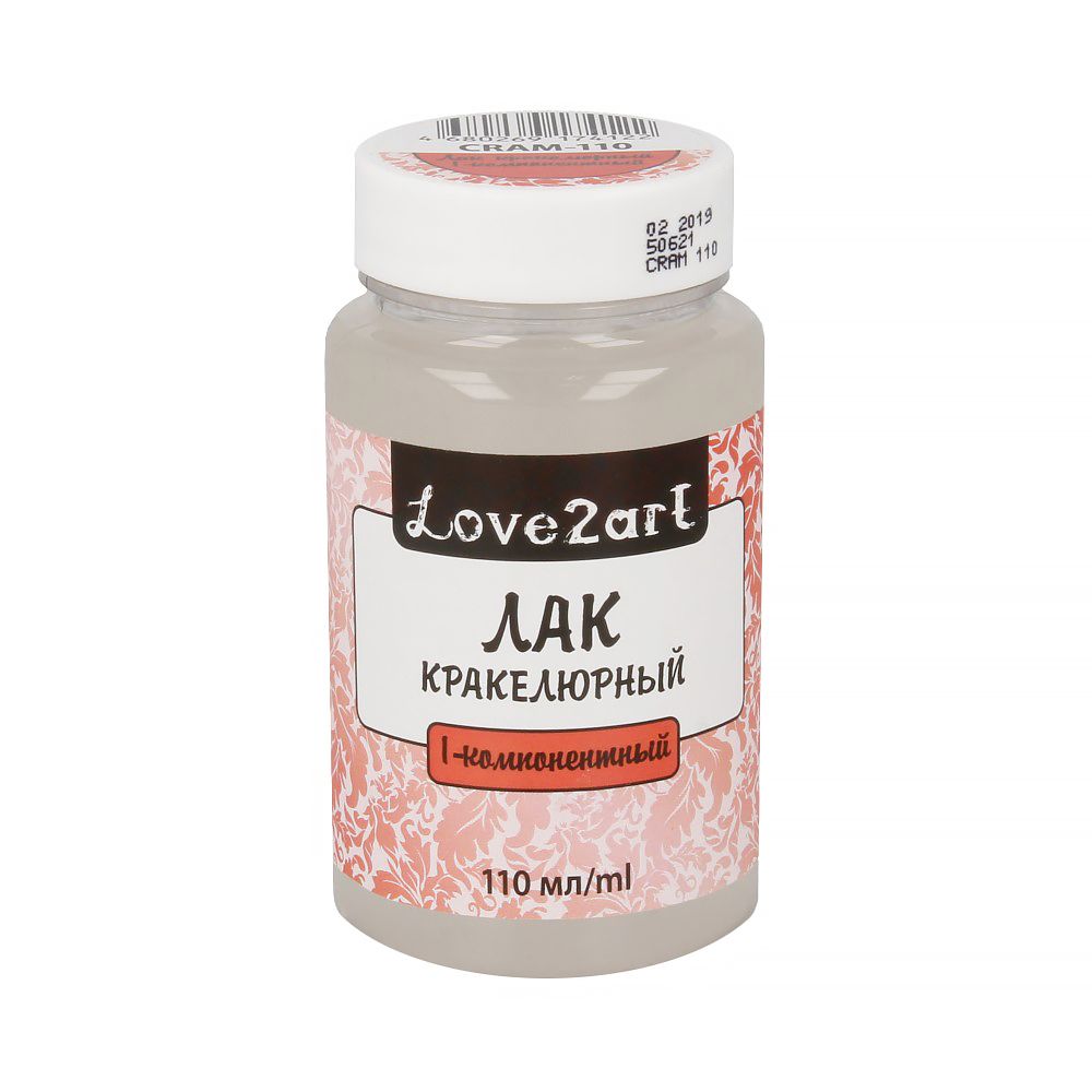 Лак кракелюрный 1-компонентный 110 мл, прозрачный, Love2Art CRAM-110