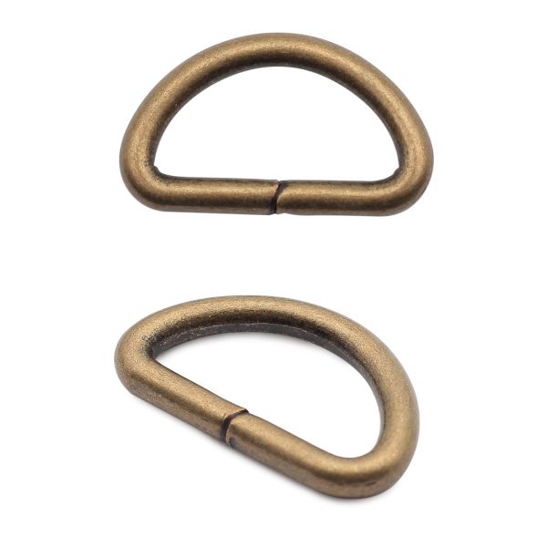 Полукольцо сварное металл внутр. 15 мм (внешн. 20х12 мм, ⌀2.5 мм), 100 шт, латунь ГР, 6067