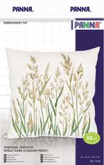 Набор для вышивания нитками Panna, Подушка. Колоски, 40х40 см