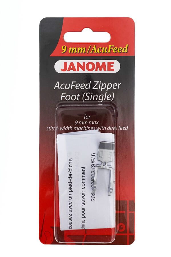 Сменная лапка AcuFeed для вшивания молнии (блистер), 9 мм Janome, 202128007, Janome, 1 шт