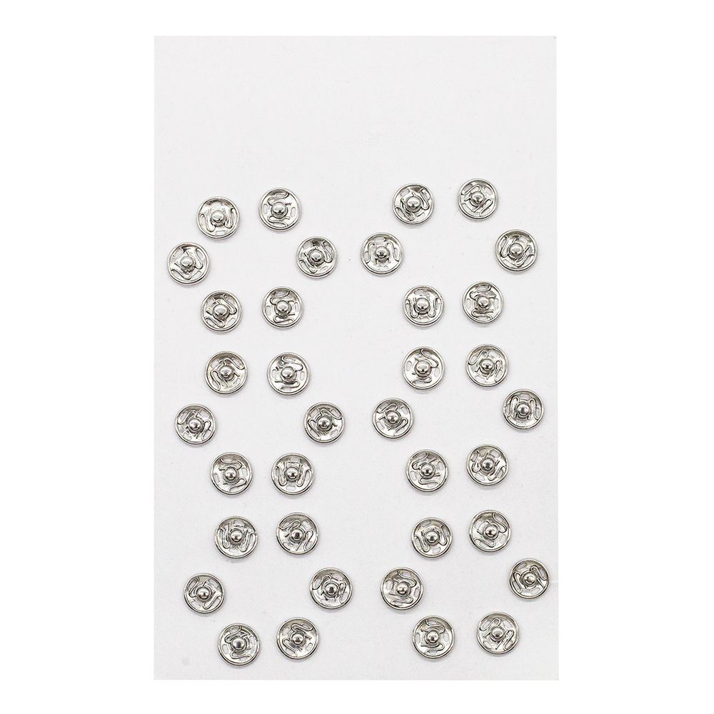 Кнопка пришивная металл ⌀8.2 мм, никель, 36 шт