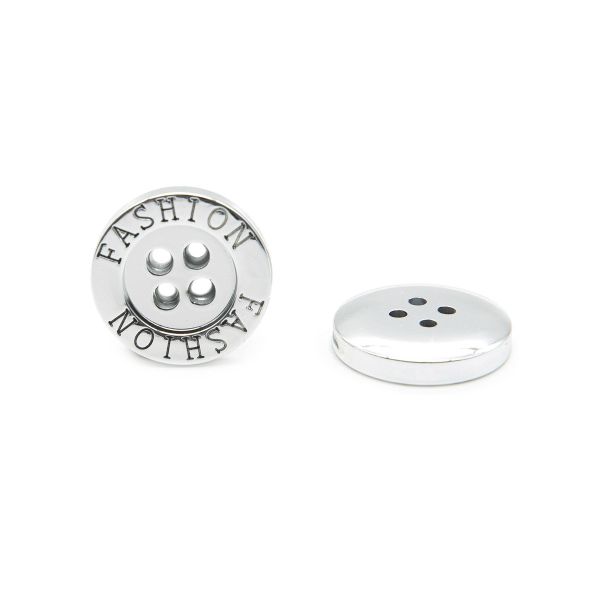 Пуговицы 4 прокола 24L (15мм), (Silver (серебристый)), 36 шт