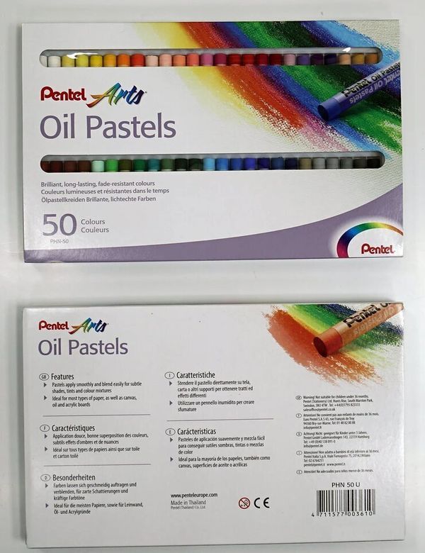 Пастель масляная в картоне Pentel 50 цв, PHN-50U