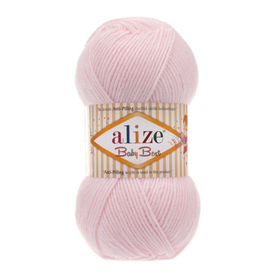 Пряжа Alize (Ализе) Baby Best / уп.5 мот. по 100 г, 240м, 184 розовая пудра A