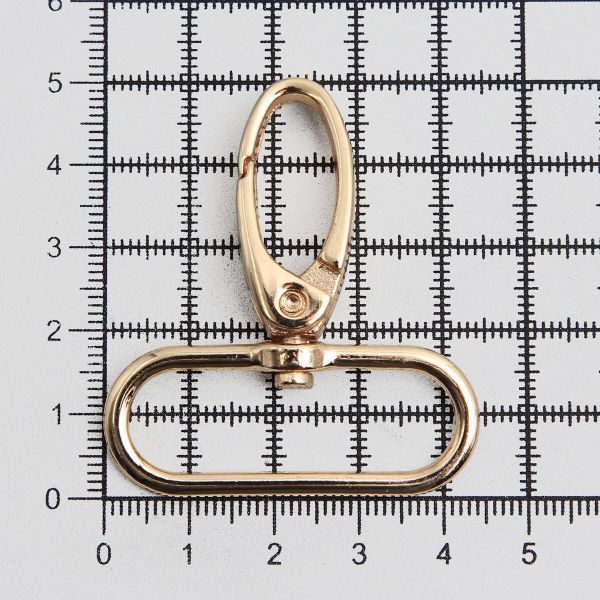 Карабин металл 38.0 мм (49х44 мм), золото цв.02, ГУ12849, 4 шт