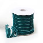 Лента бархатная (тесьма) 10.0 мм / 22.86±1 метров, арт.10VR39 нейлон цв.т.зеленый