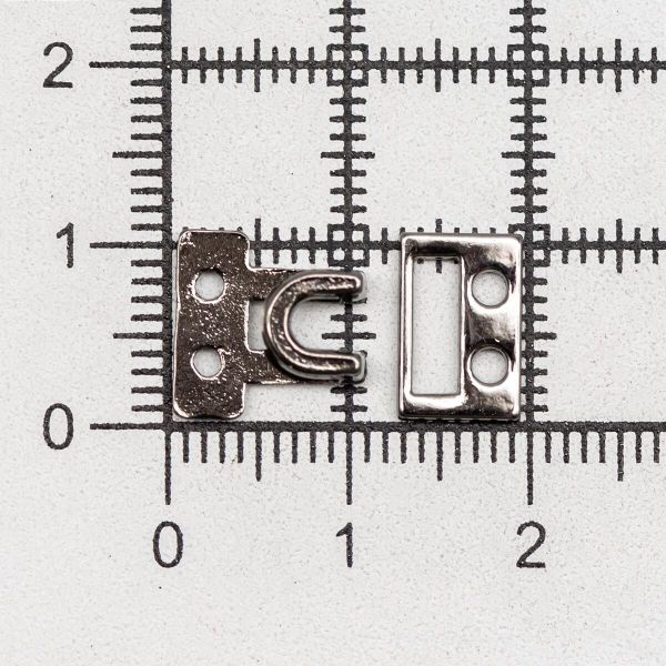Крючки пришивные декоративные 15х10 мм, чер.никель, 20 шт