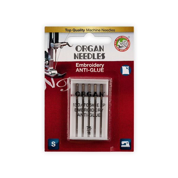 Иглы для швейных машин бытовые универсальные 130/705 H ELP, №75, антиклей, 5 игл, 5117075BL 75, ORGAN