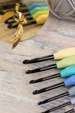 Крючок для вязания с прорезиненной ручкой ⌀3.5 мм, 16 см, алюминий, Gamma RH-BL